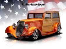 1933 Ford Woody Truck   Metal Sign 9