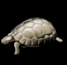Vintage CUTE Turtle  Trinket Jewelry Box Antique Style Keepsake Vanity Decor VTG picture