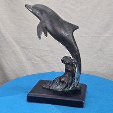 SPI San Pacific International Bronze Dolphin Figurine Coastal Nautical Decor picture