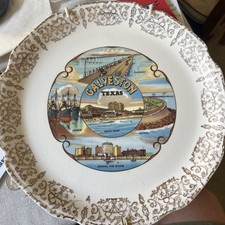 Vintage texas state souvenir plate - RARE Galveston  picture