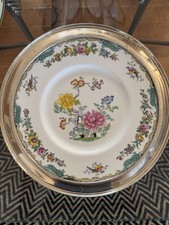 Vintage 12.5” Spode Eden Bone China Plate Schofield Co Sterling Silver Rim 1067A picture