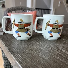 Figgjo Flint Made In Norway Set Of Two Mugs MCM Collectible Vintage picture