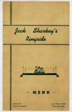 Jack Sharkey's Ringside Menu 1936 Heavyweight Boxing Champion Boston Irish Mob  picture