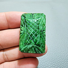 Awesome A+ 126 Crt Green Brazilian Emerald Carving Loose Gemstone Jewelry Making picture