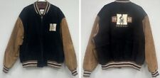 Mickey Disney Store leather jacket 2XL Vintage 1928 Embroidered Letterman Bomber picture