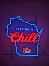 Coors Light Beer Keeping WI Chill Wisconsin LED Neon Sign Bright 23