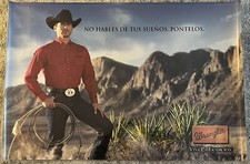 Wrangler 36x24” Vintage Hispanic Advertising Poster 2001 NO HABLES DE TUS SUENOS picture