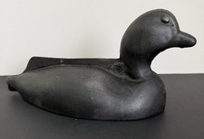 Vintage Primitive Black Cast Iron Duck Boot Scraper Doorstop Farmhouse Style 11