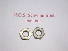 Schwinn bicycle bike  balloon tire N O S Schwinn front axle nuts 1 pair picture