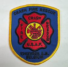 Chievres Air Base Belgium Crash Fire Rescue USAF US Air Force Military Patch H10 picture