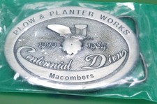 Vintage JOHN DEERE Belt Buckle 1984 Plow & Planter Works Centennial Dion RARE picture
