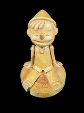 Bartolucci Pinocchio Sitting Hand Made Wooden Figurine Italy Hand Signed  picture
