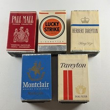 5 Vintage Cigarette Rubber Stamps: Pall Mall, Lucky Strike, Tareyton, Montclair picture