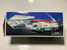 Vintage 1996 Hess Gasoline Working Lights With Box Emergency Fire Toy Truck picture