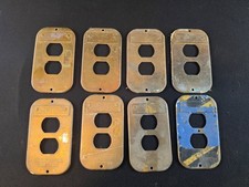 Vintage Brass Electrical Duplex Receptacle plate Nautical Military maritime navy picture