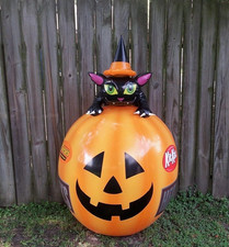 RARE Hershey's PROMO Indoor Inflatable Halloween Black Cat & Pumpkin NEW SEALED picture