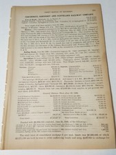1890 train document CINCINNATI SANDUSKY & CLEVELAND RAILWAY Ohio railroad picture