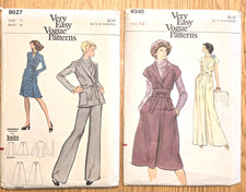 Vogue Patterns 9340 and 8627 Size-14 Uncut Very Easy Patterns picture