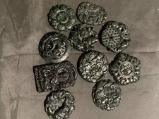 10Pcs Rare Wonderful Chinese Black Jade Style Hand Carved Pendants picture