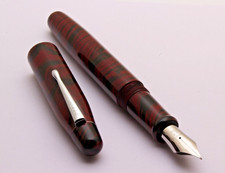 Kanwrite Mammoth Maroon & Black Ebonite Jumbo Size Fountain Pen New With Box picture