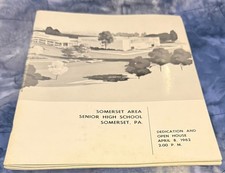 Vintage Somerset PA High School 1962 Dedication book for new school building picture