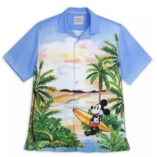 Disney Parks Mickey & Friends Island Beach Tommy Bahama Surfing Shirt Medium NWT picture