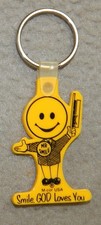 Vintage Mr. Smile - Smile God Loves You Keychain (2 1/2