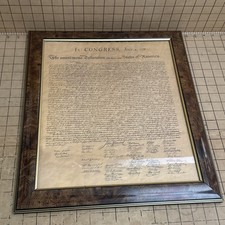 Framed The Unanimous Declaration Of Independence In Congress July 4 1776 Reprint picture