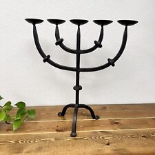 Large Brutalist Wrought Iron 5-Arm Candleholder picture