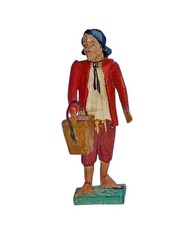 Antique Grulicher Nativity Figure, Hand Carved Around 1900, (10 Cm) picture