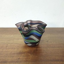 Ioan Nemtoi Glass Vase Flower Base Artist Signed 14.3cm 18cm Modern Art Pot picture