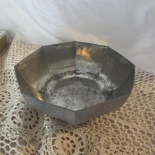 Vintage Gorham Octette Pewter PH6 Octagonal Bowl 8” Mid Century Serveware PATINA picture