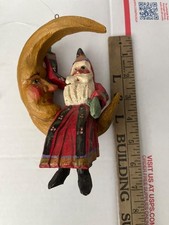 Vintage 1989 House of Hatten Celestial Santa Sitting on Crescent Moon picture