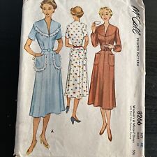Vintage 1950s McCall 8266 Patch Pocket Gored Skirt Dress Sewing Pattern 40 CUT picture