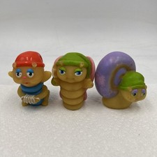 Wendy's Playskool 1988 Glo Friends Glow Worm Finger Puppet Toy LOT set of 3 picture