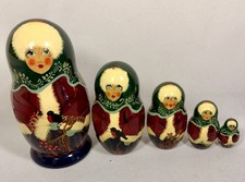 5 pcs Russian Nesting Doll - Matryoshka *WINTER TIME* picture