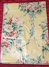 Vintage Ralph Lauren EVELYN Sateen Floral Twin Flat Sheet w/Blue Bows, EXC picture