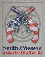 Tin Metal Signs Smith & Wesson  American Born Tin Sign  Nostalgic 12x16 picture