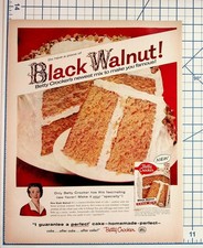 Vintage Betty Crocker Black Walnut Cake Mix Magazine Ad 1950s Recipe Kitchen picture