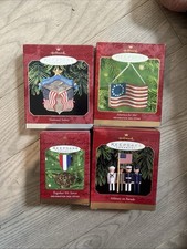 Hallmark Keepsake Lot Of 4 Patriotic Military Ornaments, Service Members, Americ picture