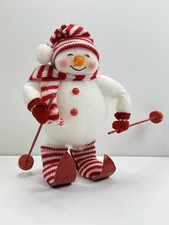 Vintage Styrofoam Snowman Skiing 10