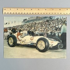 Vtg 1957 Fred Agabashian Bowes Seal Fast Indy 500 Giant Postcard Champion Spark picture