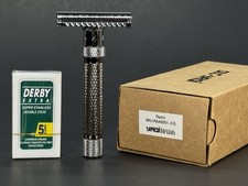 Yaqi Gunmetal & Chrome Adjustable Final Cut Safety Razor+ 5 Blades Pack picture
