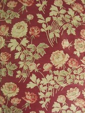 Quilt Antique French 4 poster bed fabric Arts and Crafts burgundy boutis textile picture