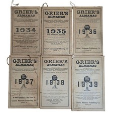 Vintage 1934-1939 Almanac Lot 6 Grier's Advertising Bayer Aspirin Ephemera picture