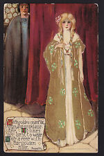 c1908 Schmucker Fairy Queen series Roses by Rossetti Mottoes postcard picture