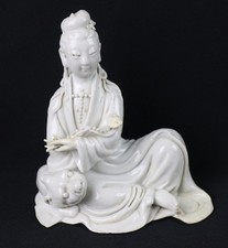 19th c. or earlier Chinese Dehua Blanc De China Guanyin statue HCV26 #24 picture