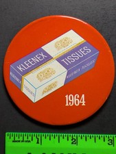 Vintage 1964 Kleenex Tissue Pinback Pin picture