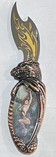 Franklin Mint Dragon Collector Knife Boris Vallejo Fantasy Art Copper Handle Gem picture