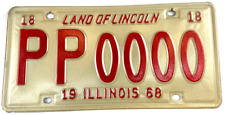 Vintage Illinois 1968 Auto Sample License Plate Man Cave Garage Decor Collector picture